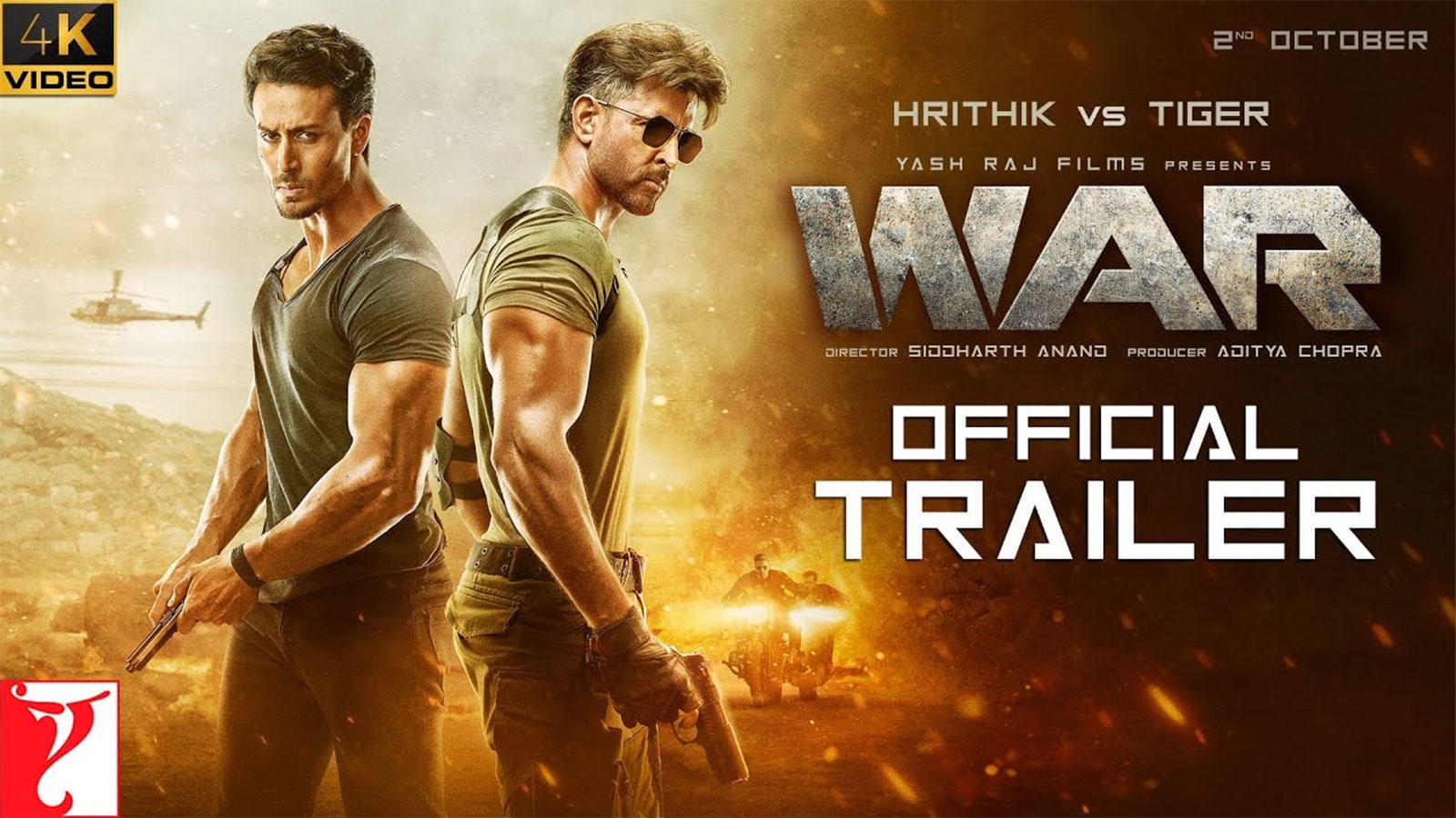 War 2019 Hindi Movie - 1600x900 Wallpaper 