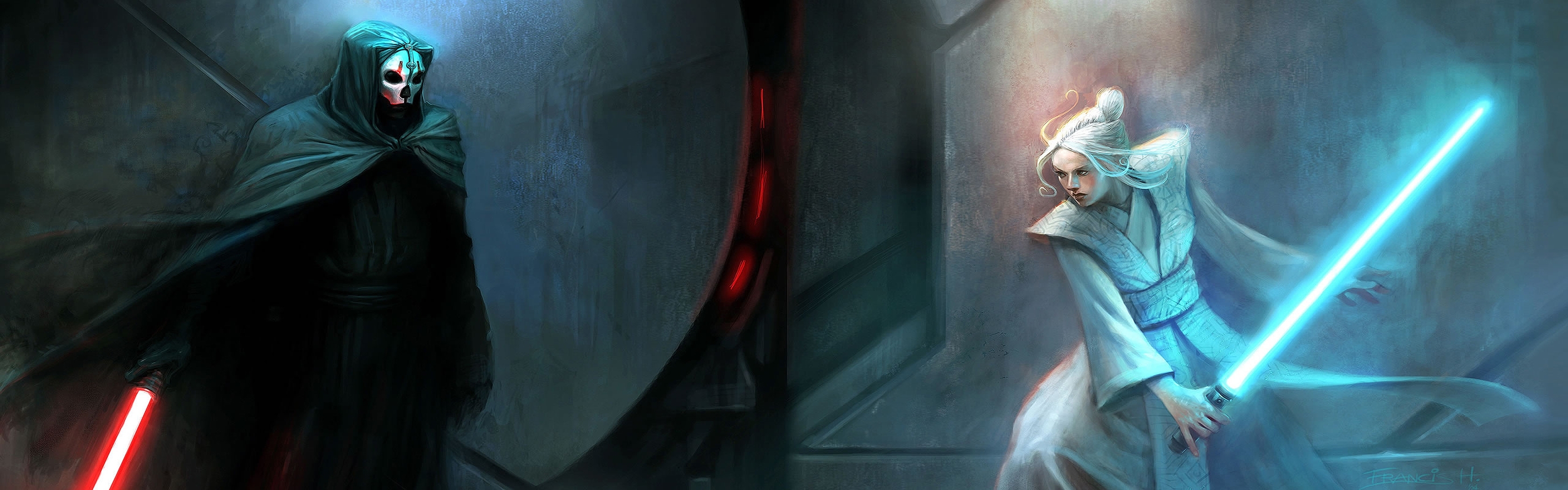 Star Wars Video Games Republic Old Knights Dual Screen - Star Wars Dual Screen - HD Wallpaper 