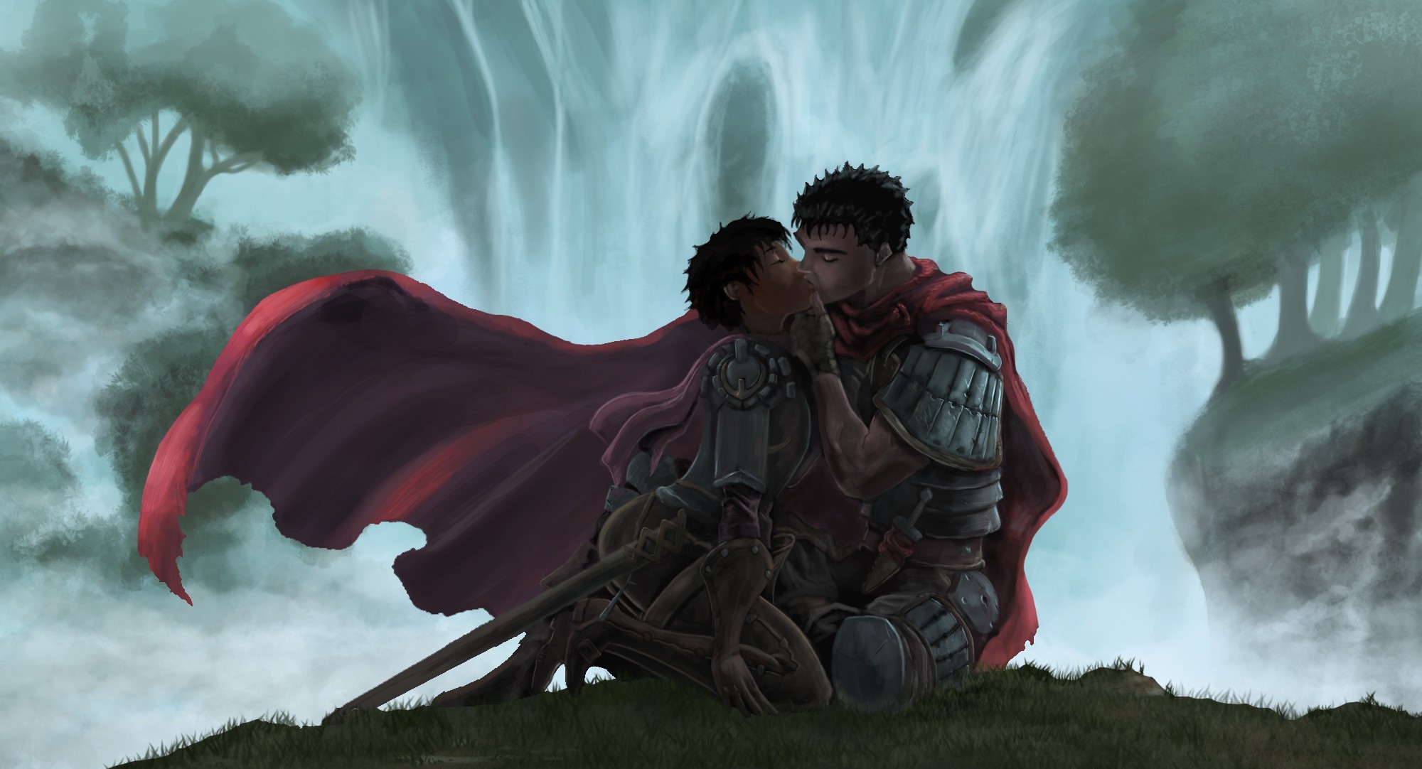 Berserk Guts And Casca Love 2000x1082 Wallpaper Teahub Io