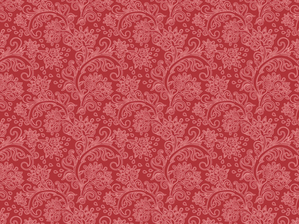 Retro Floral Pattern Vector - HD Wallpaper 