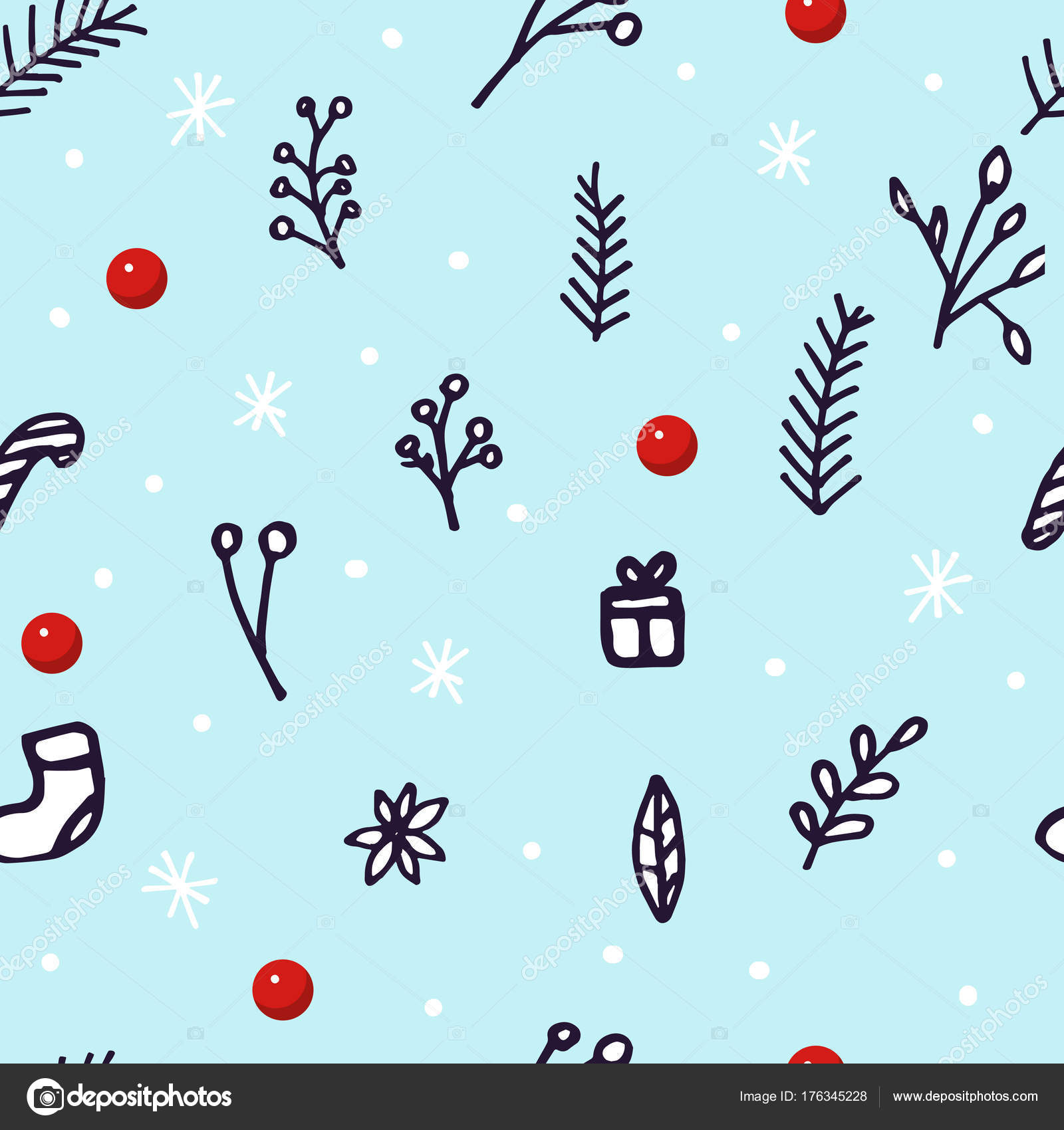 Seamless Christmas Wallpaper Pattern - HD Wallpaper 