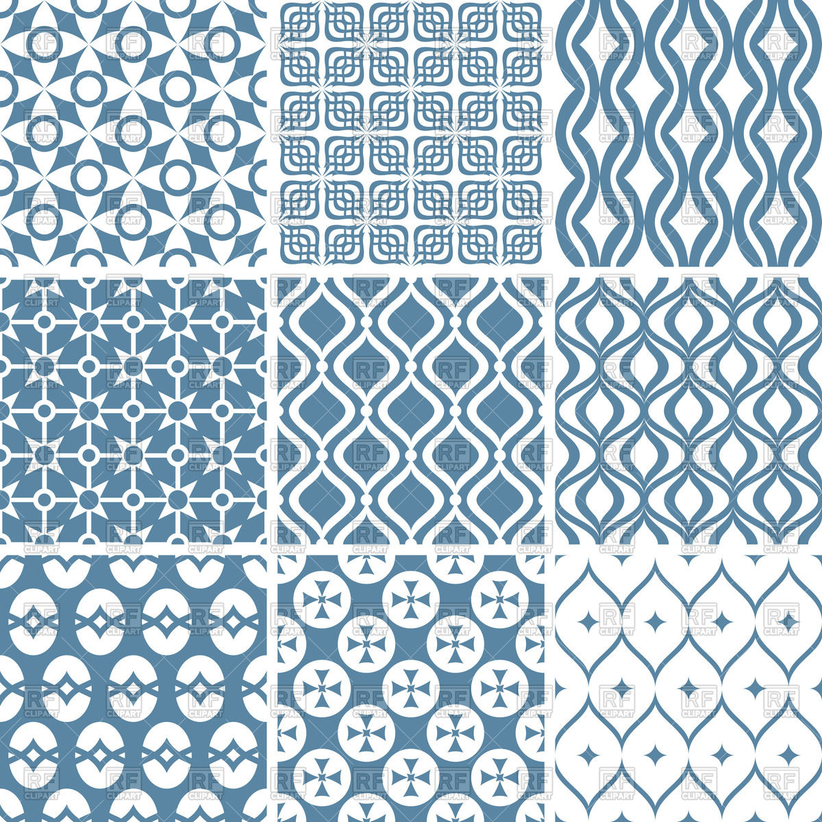 Blue And White Simple Seamless Geometric Patterns Royalty - Blue And White Geometric Pattern - HD Wallpaper 