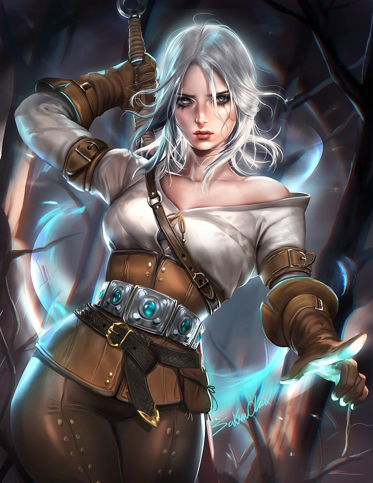 Female Anime Character Wallpaper, Sakimichan, Realistic, - Cirilla Fiona Elen Riannon Fanart - HD Wallpaper 