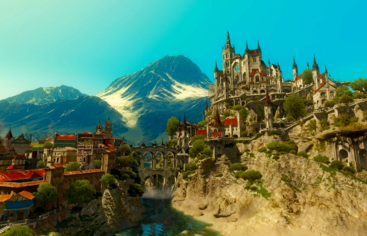 Wallpaper Bridge The City River The Witcher 3 Wild - Witcher 3 Wallpaper Toussaint - HD Wallpaper 