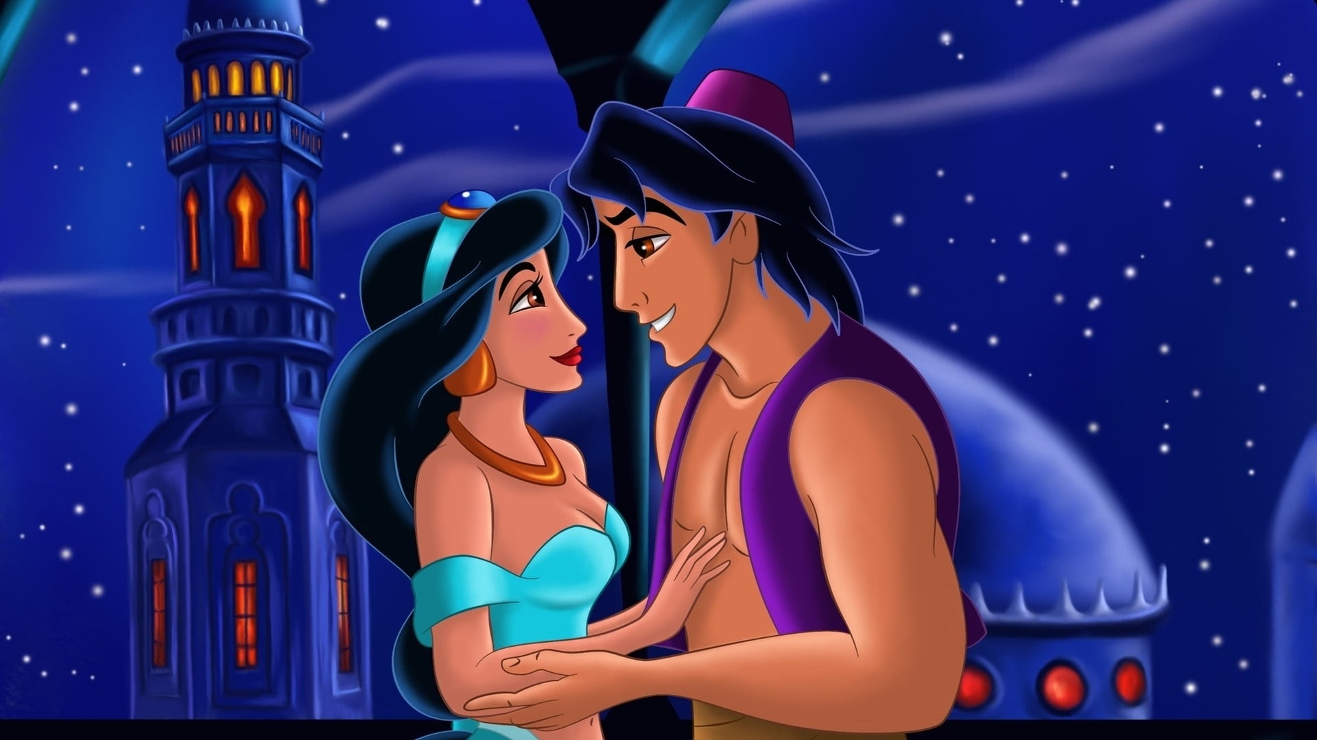Aladdin And Jasmine Love - HD Wallpaper 