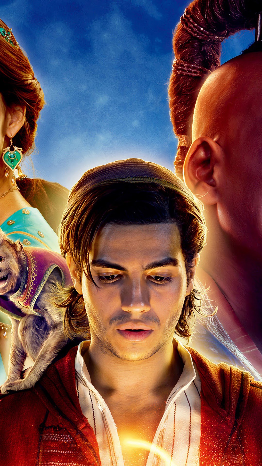 Aladdin, 2019, Aladdin, Jasmine, Genie, 4k, - Aladdin Face Real 2019 - HD Wallpaper 