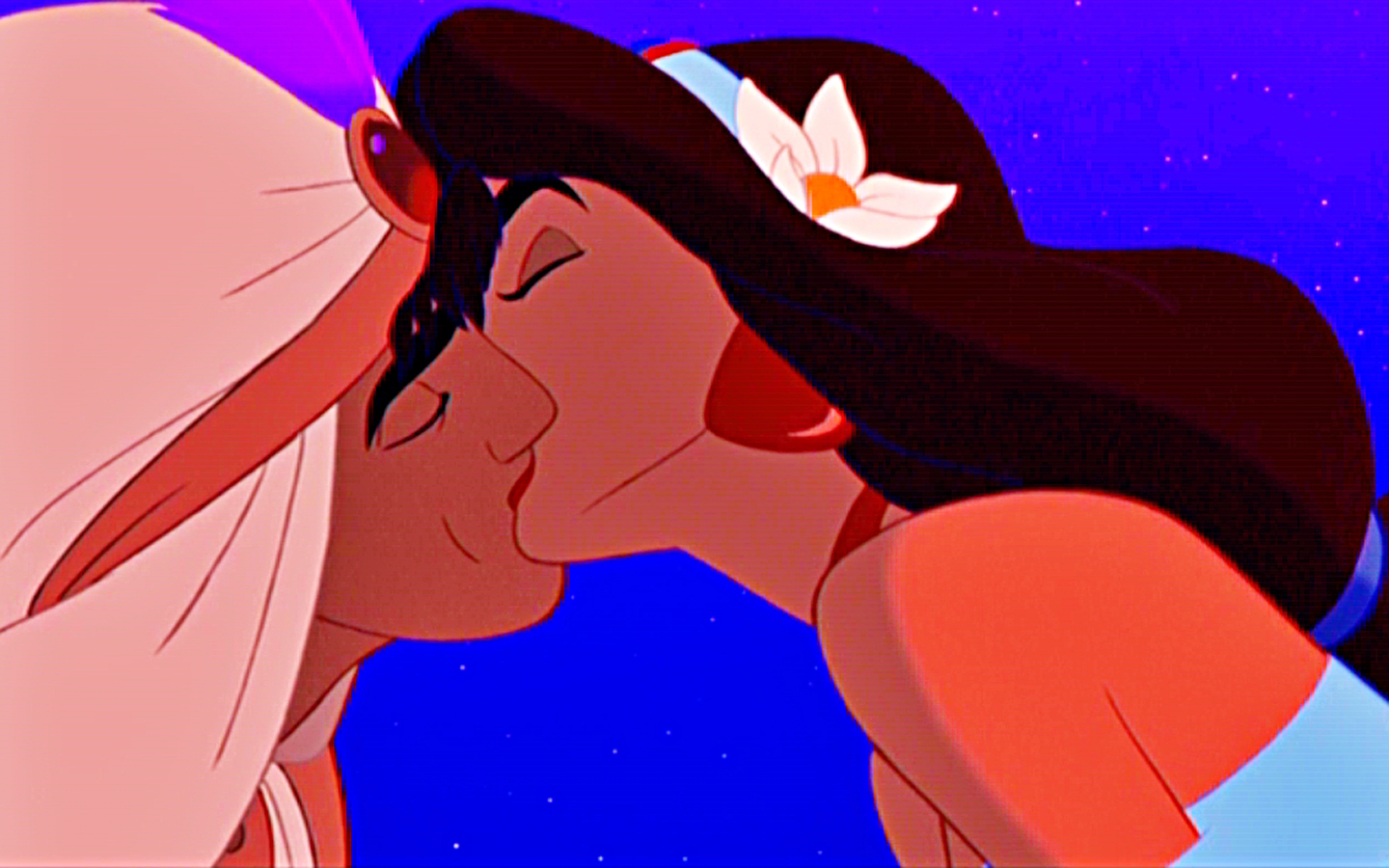 Kiss Aladdin And Jasmine - Aladdin Kissing Jasmine - HD Wallpaper 