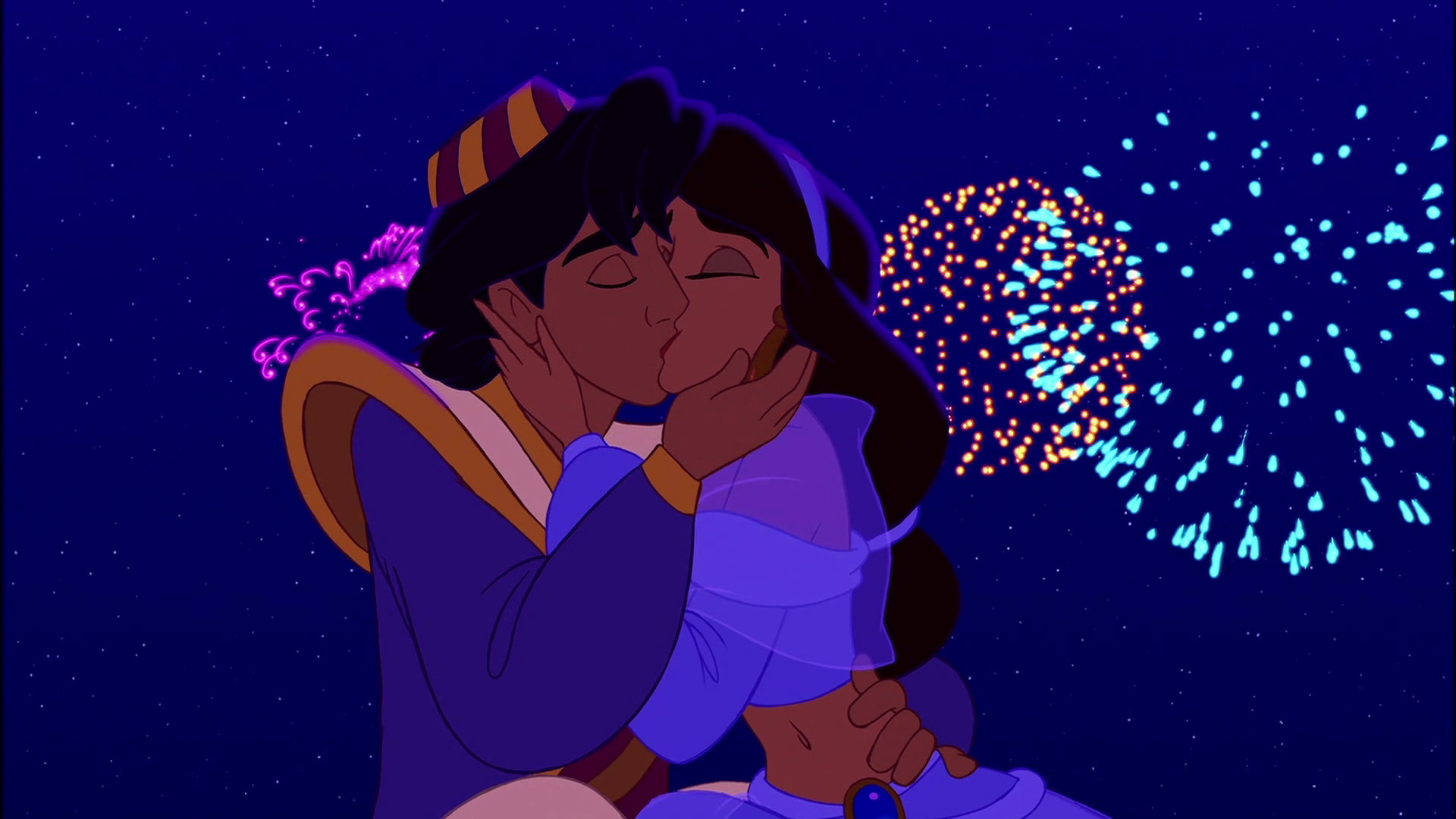 1920x1080, Aladdin And Jasmine S Kiss 
 Data Id 229831 - Aladdin Jasmine In Love - HD Wallpaper 