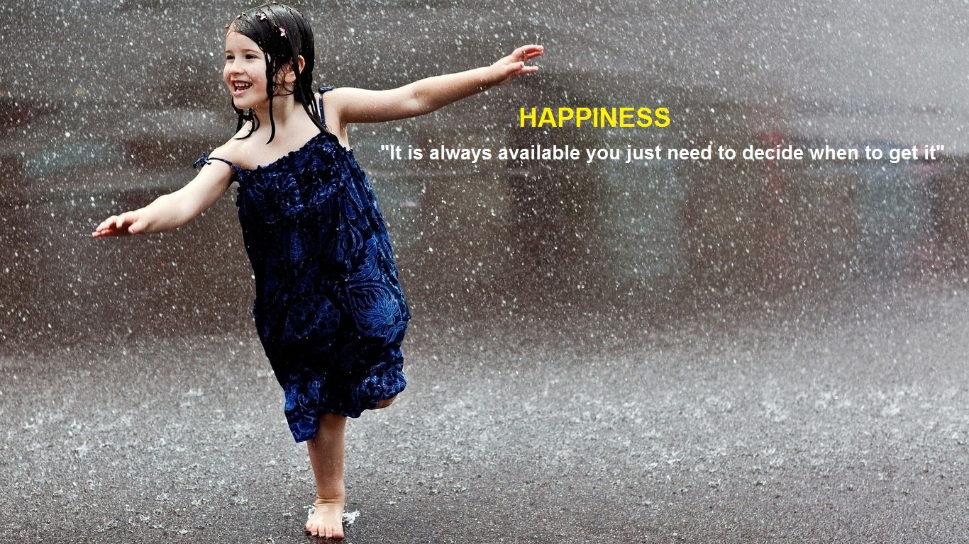 Rain With Quotes - Girl Playing In Rain - HD Wallpaper 
