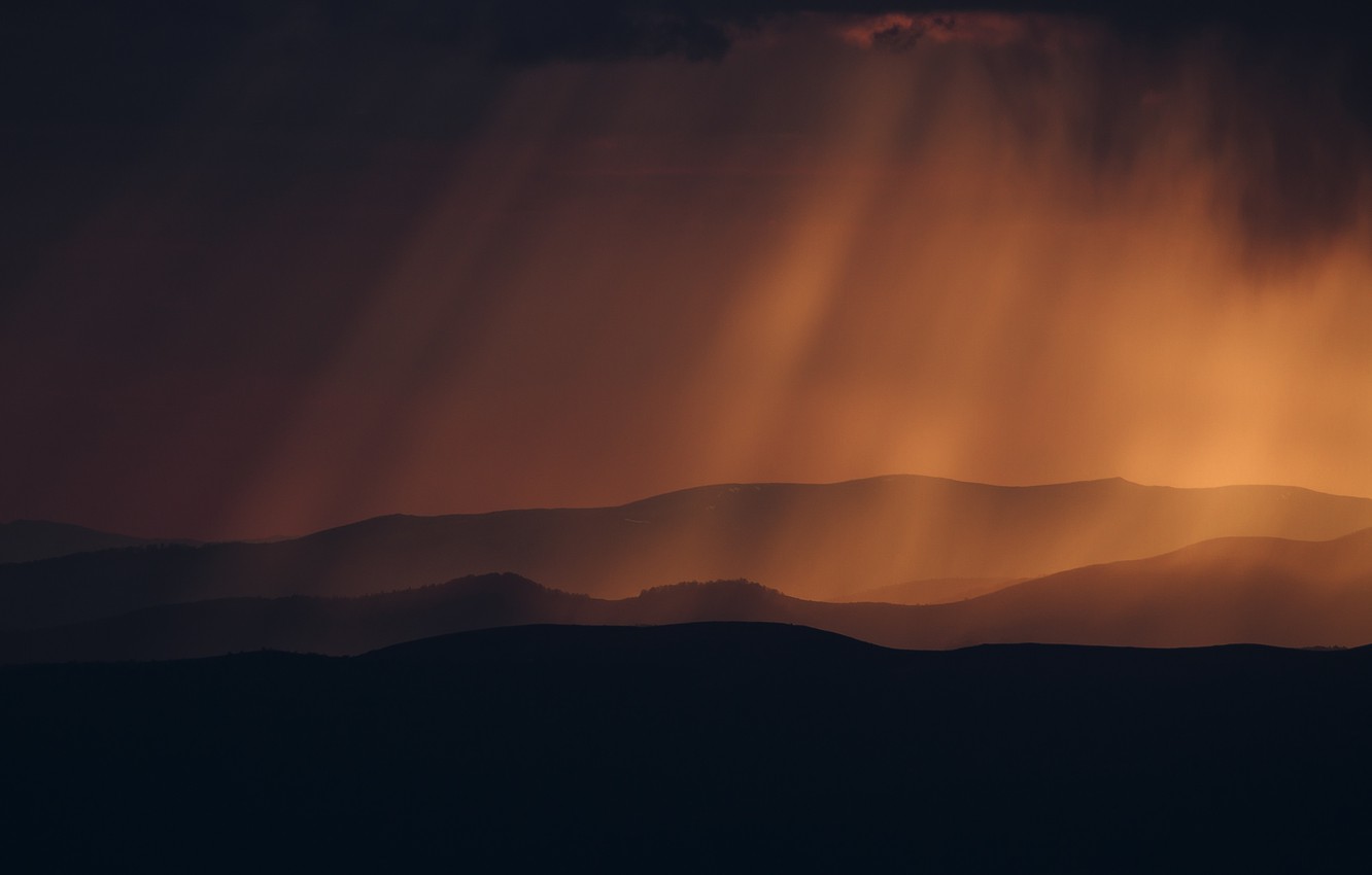 Photo Wallpaper Rain, Nature, Hills, Ukraine - Brown Sky - HD Wallpaper 