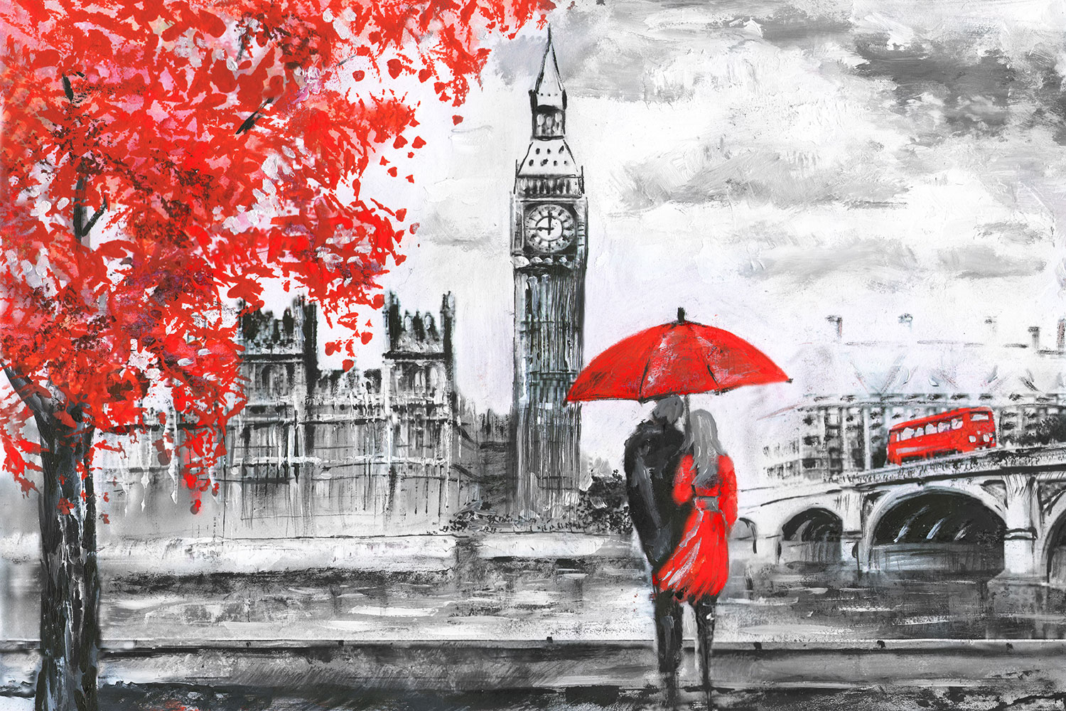 London Romance - London Painting - HD Wallpaper 