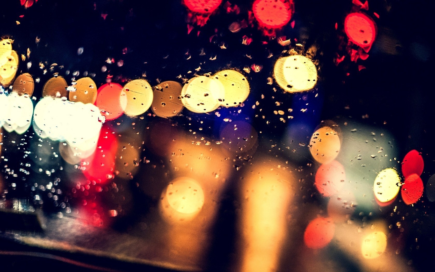 City Lights Wallpaper Rain - HD Wallpaper 