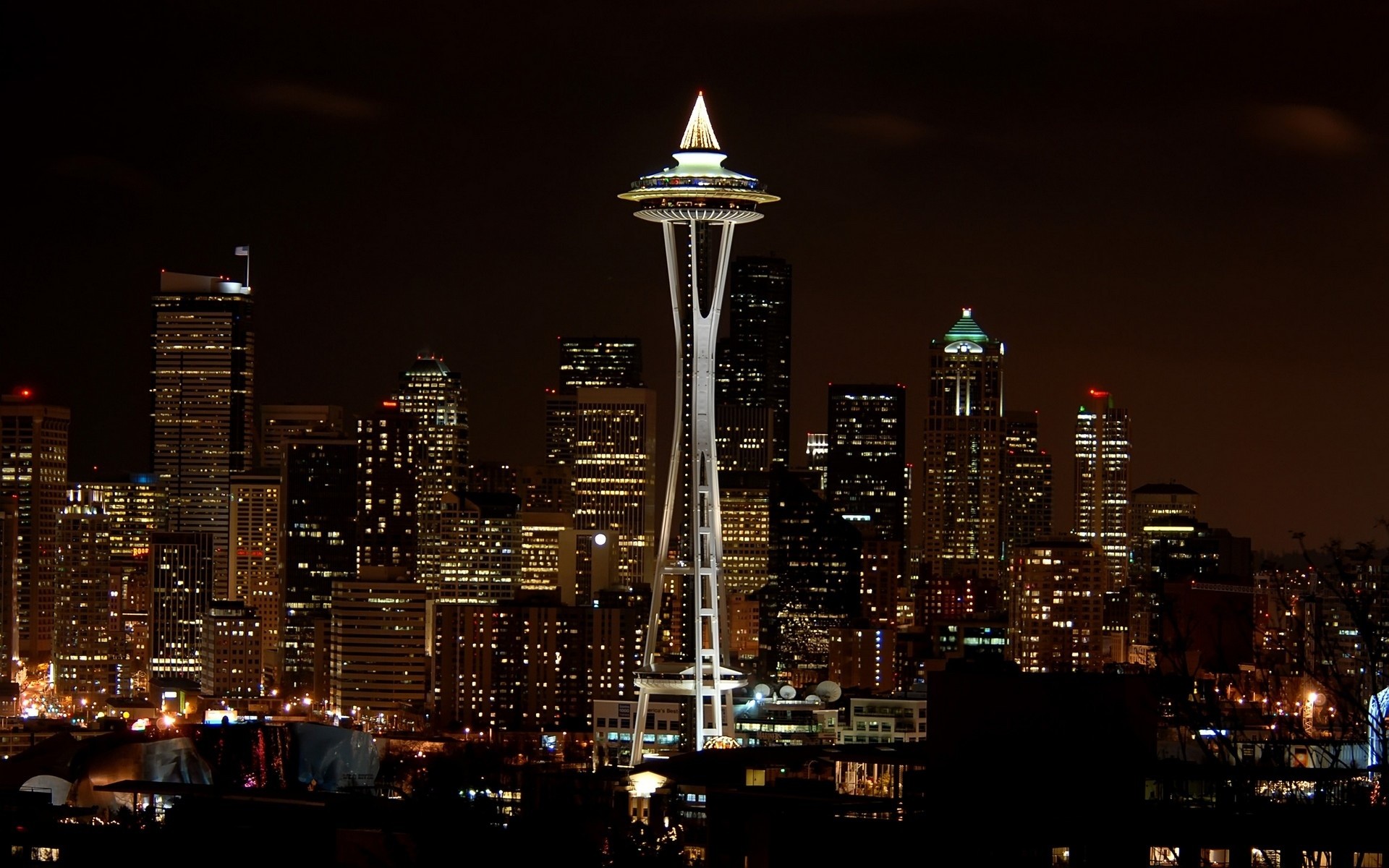 Seattle Space Needle At Night - Seattle - HD Wallpaper 