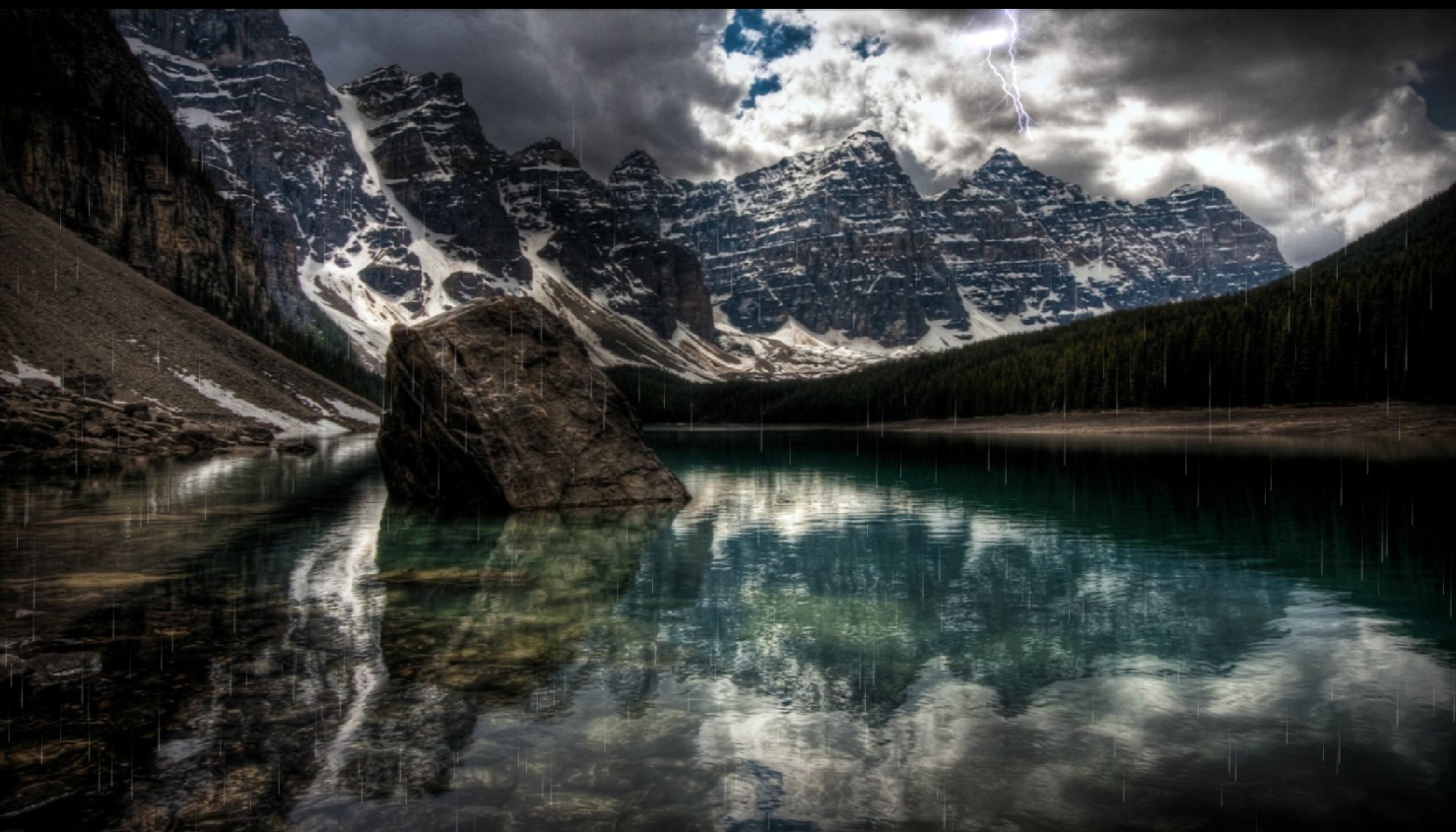 Mountain Rainstorm Animated Wallpaper Preview - Moraine Lake - HD Wallpaper 