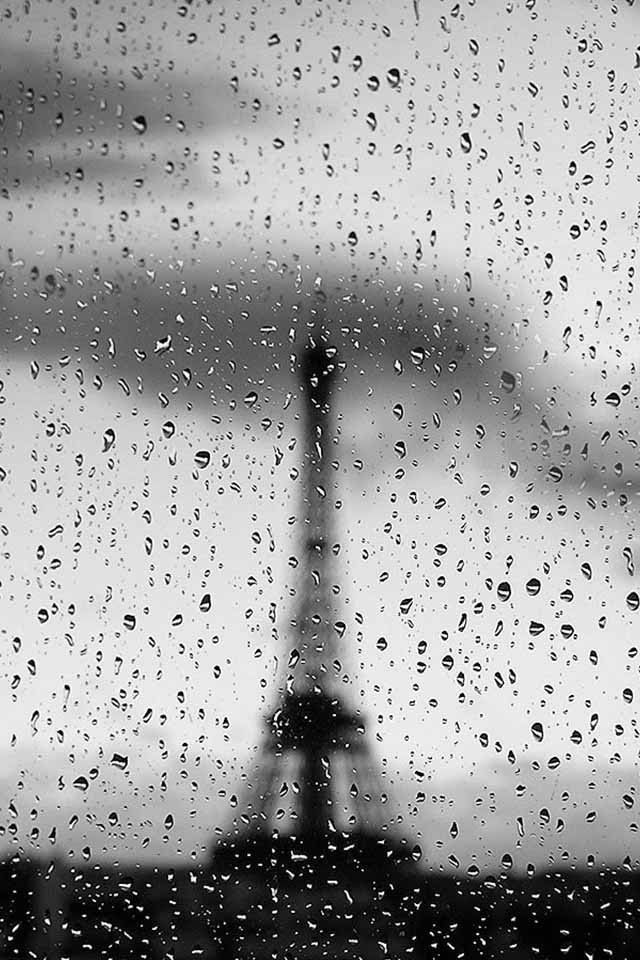 Iphone Raindrop Wallpaper - Rainy Day At Paris At Night - HD Wallpaper 