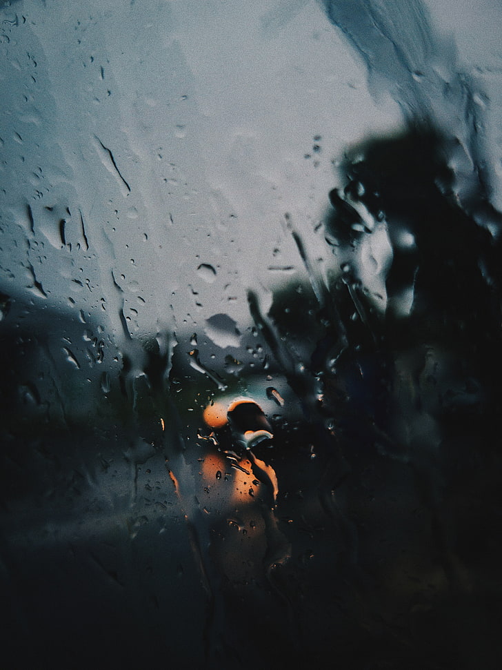 Car Windshield, Drops, Glare, Glass, Wet, Dark, Rain, - Water Drop On Glass Wallpaper Iphome - HD Wallpaper 