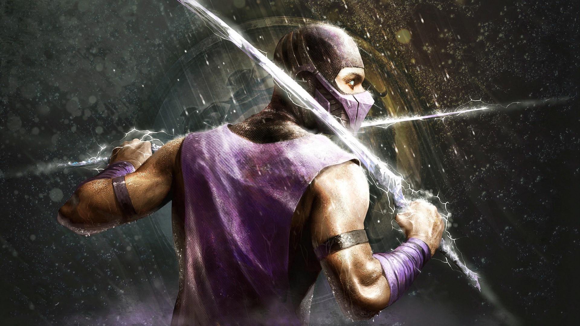 Wallpaper Mortal Kombat Ninja Rain Sword Art - Mortal Kombat Wallpaper Rain - HD Wallpaper 