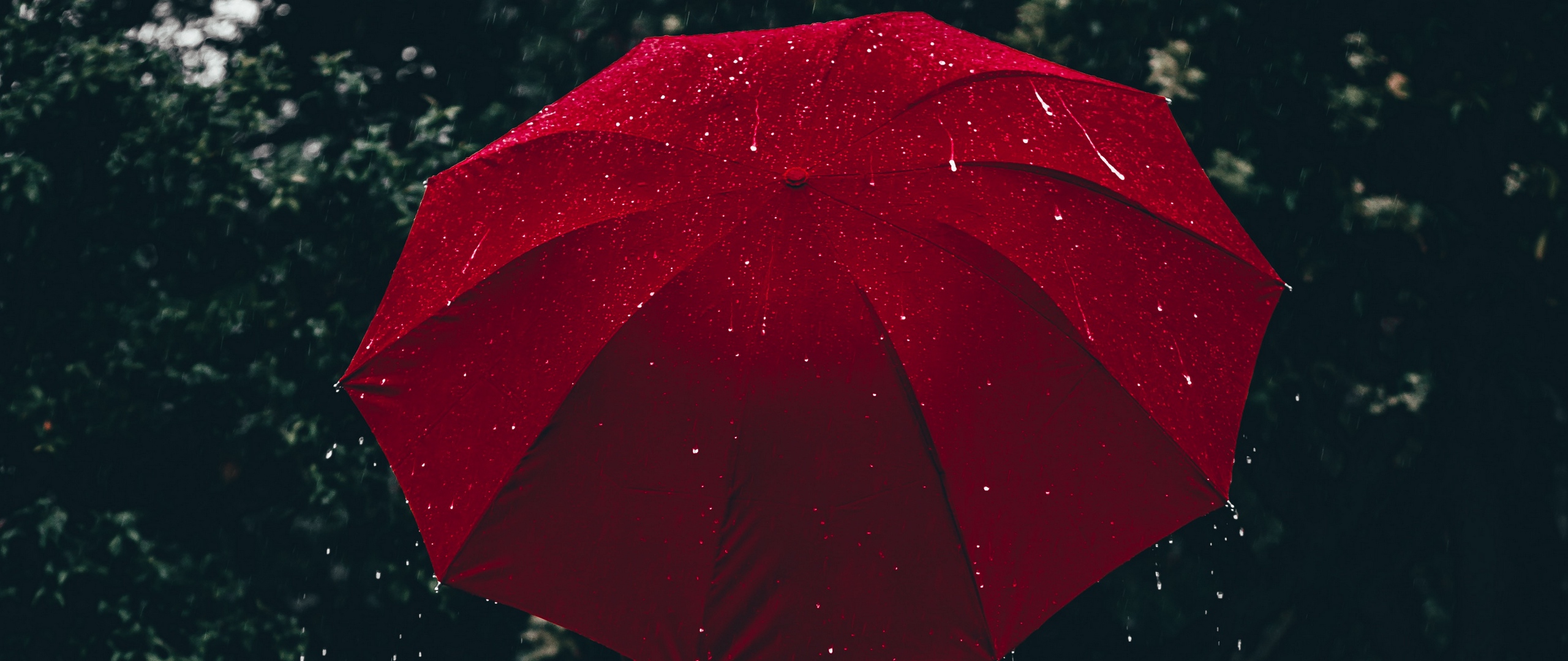 Wallpaper Umbrella, Red, Girl, Rain - Hd Wallpapers For Desktop Aesthetic - HD Wallpaper 