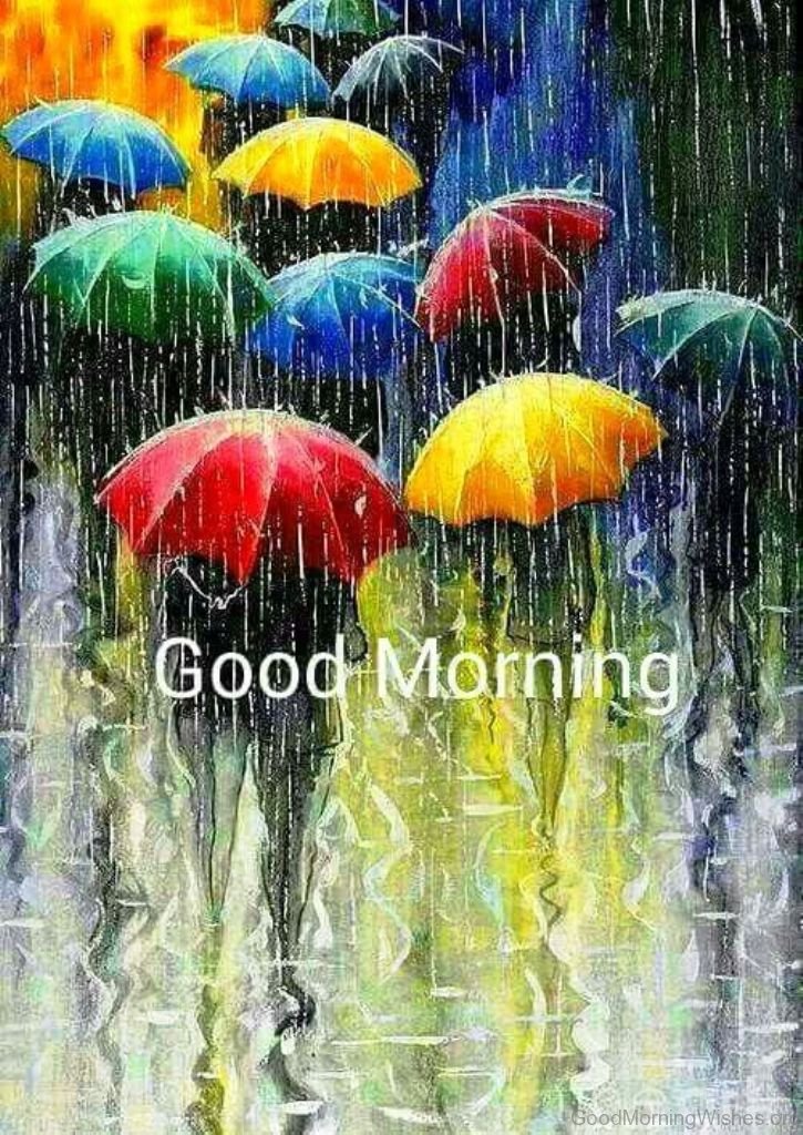 Good Morning Pic - Good Morning In Rain - HD Wallpaper 