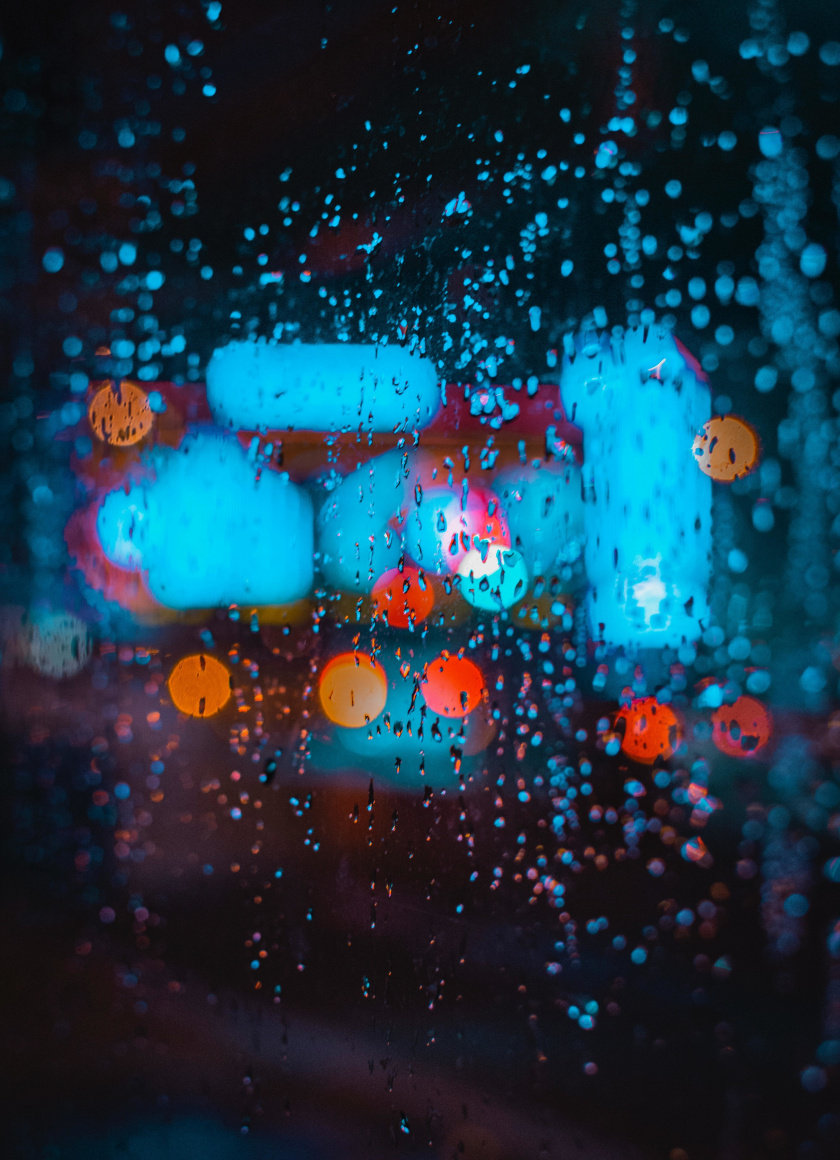 Bokeh, Colorful, Rain, Drops, Glass Surface, Wallpaper - Rain Background Iphone X - HD Wallpaper 