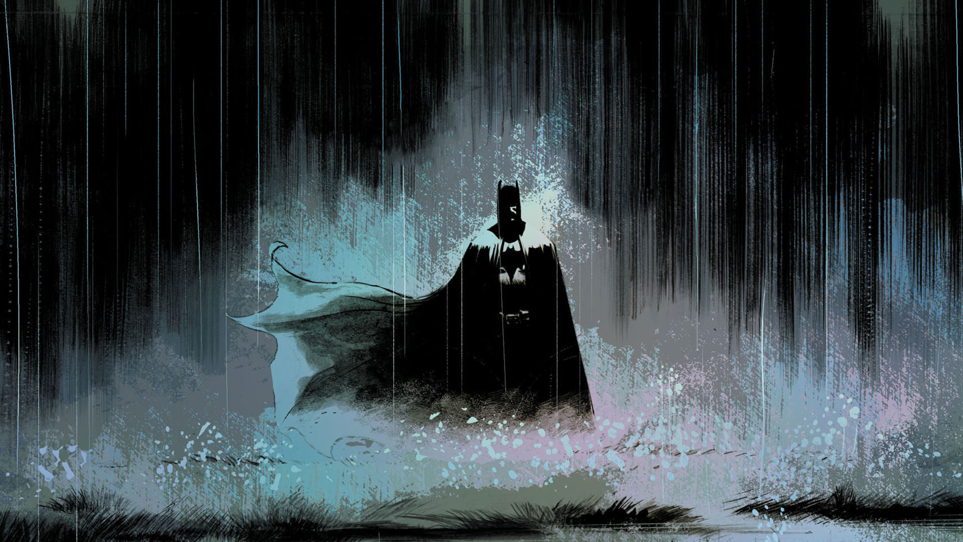 Batman, Art, Rain, Dark, Wallpaper - Batman Wallpaper Hd - HD Wallpaper 