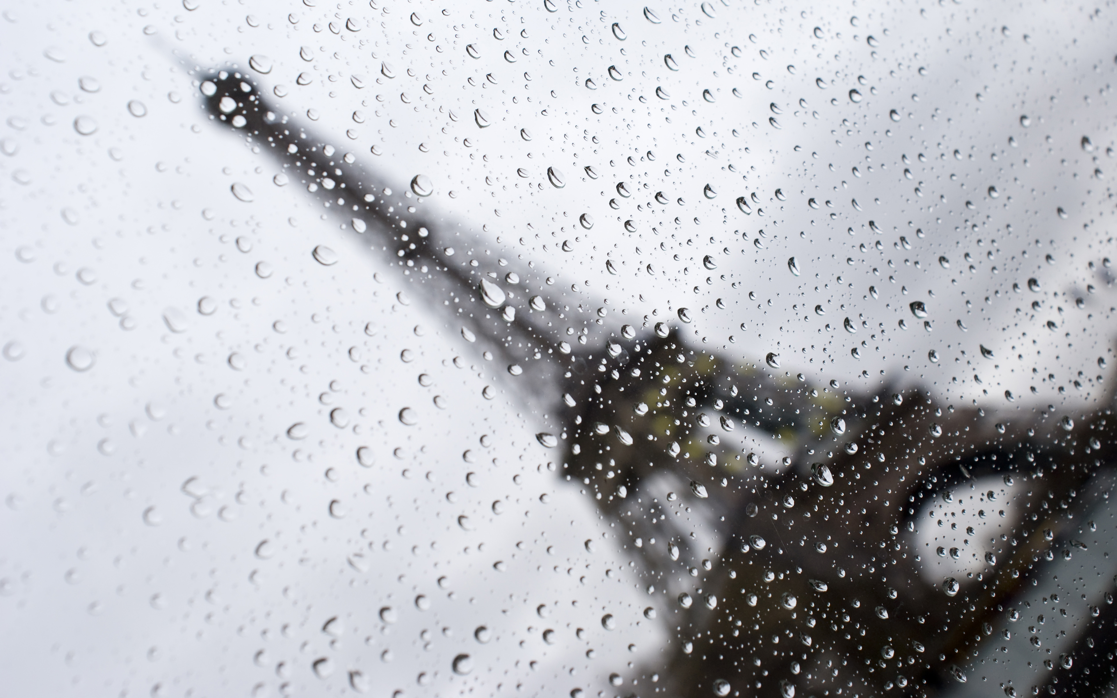 Wallpaper Drops, Paris, Rain, Glass, France, Eiffel - Eiffel Tower - HD Wallpaper 