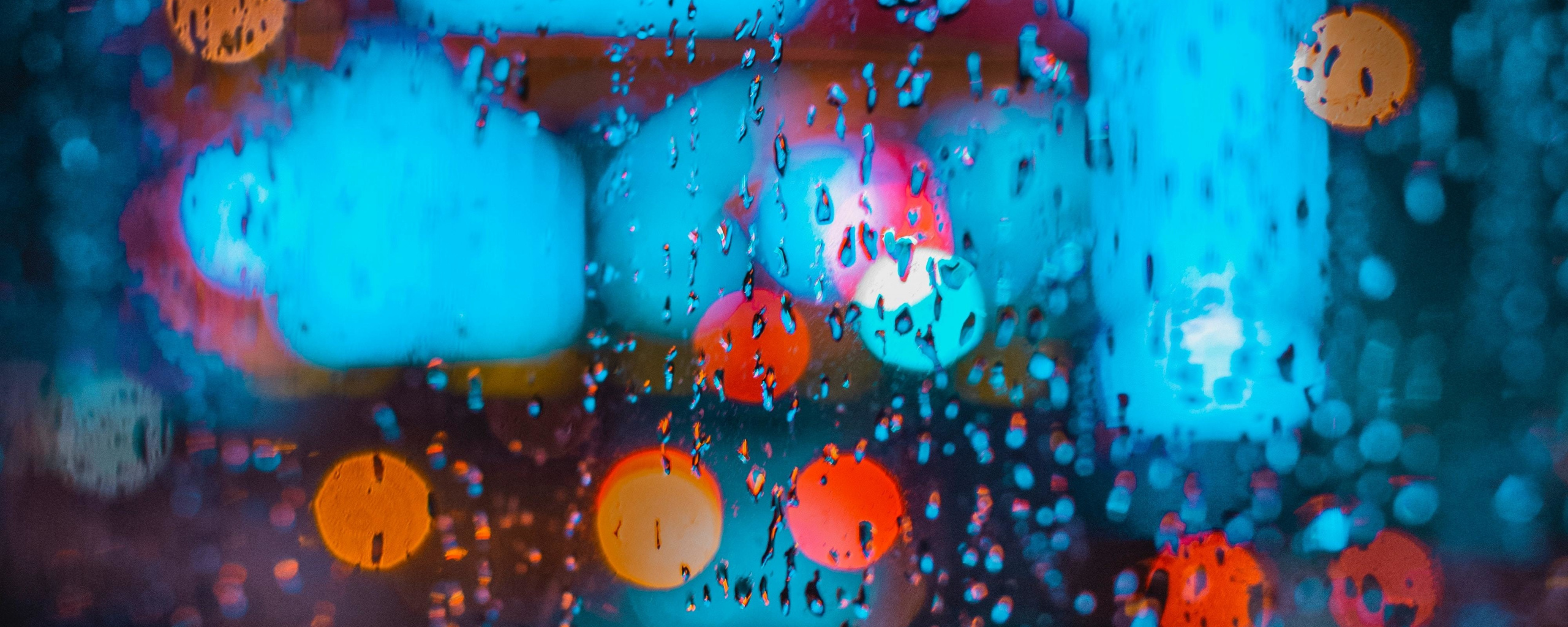 Bokeh, Colorful, Rain, Drops, Glass Surface, Wallpaper - Rain Iphone Wallpapers Xr - HD Wallpaper 