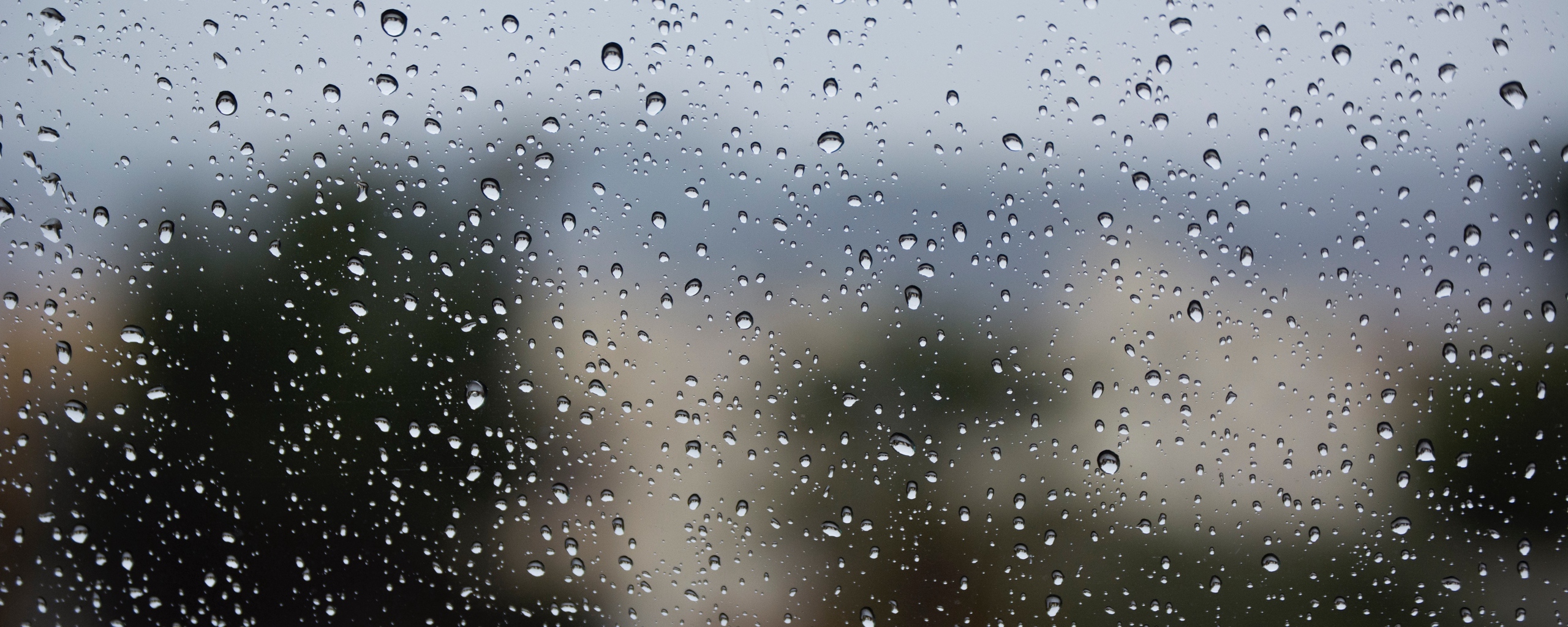 Wallpaper Drops, Glass, Rain, Surface - Ultrawide Wallpaper Rain - HD Wallpaper 