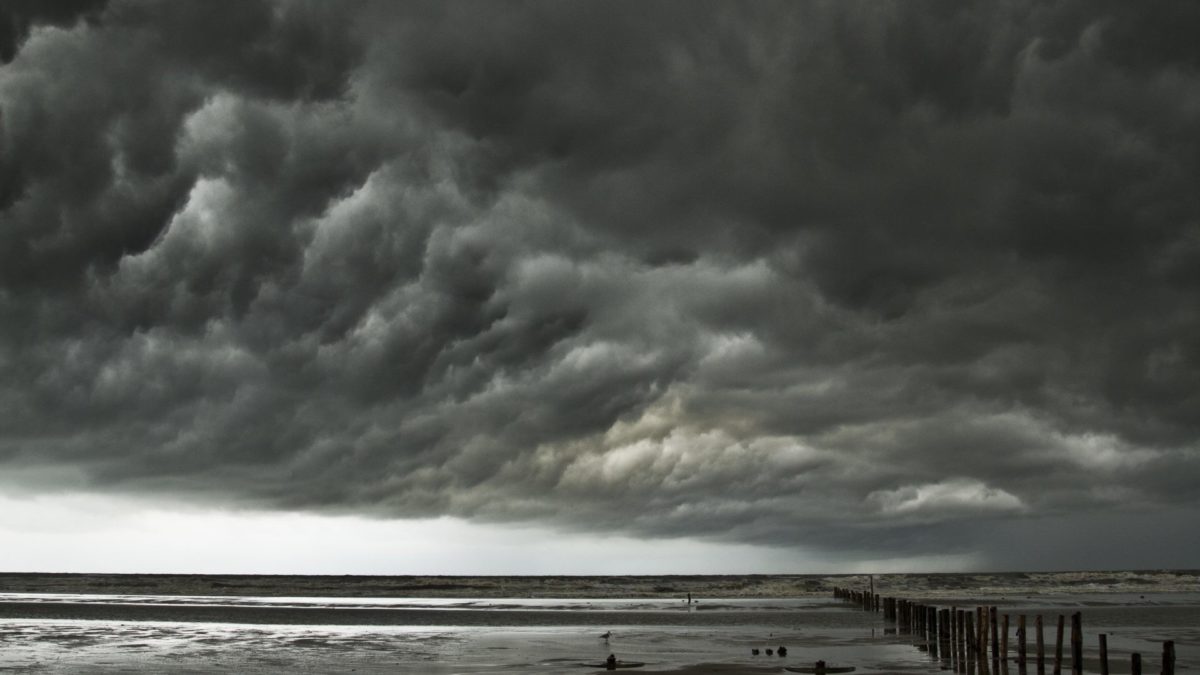 Weather Tag Clouds Sky Nature Rain Storm Weather Computer - Rain Sea Hd Background - HD Wallpaper 