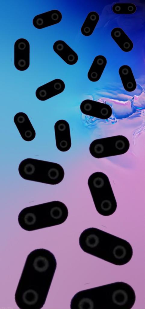 Galaxy S10 Wallpaper Of Multiple Camera Cutouts Raining - HD Wallpaper 