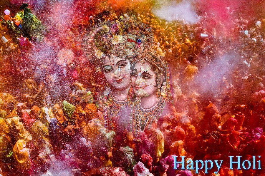 Braj Ki Holi Images - Happy Holi With Radha Krishna - 900x599 Wallpaper -  