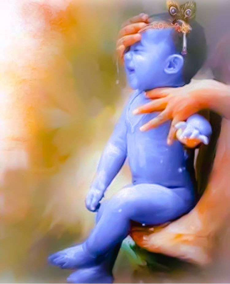 Canvas Bal Krishna Painting - HD Wallpaper 