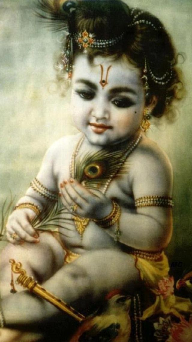 Lord Krishna Baby Paintings - HD Wallpaper 