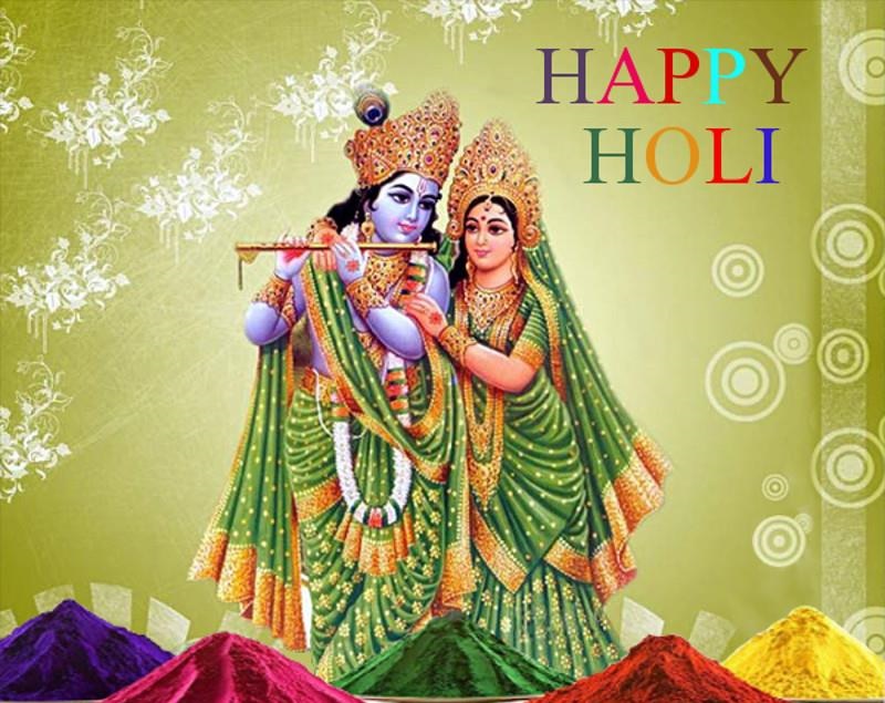 Holi 2017 Pics - Happy Holi Images With Lord Krishna - HD Wallpaper 