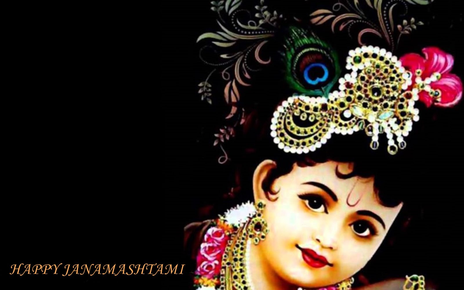 Cute Nandlala Krishna Happy Janmashtami Hd Wallpaper - Happy Cute Krishna Janmashtami - HD Wallpaper 