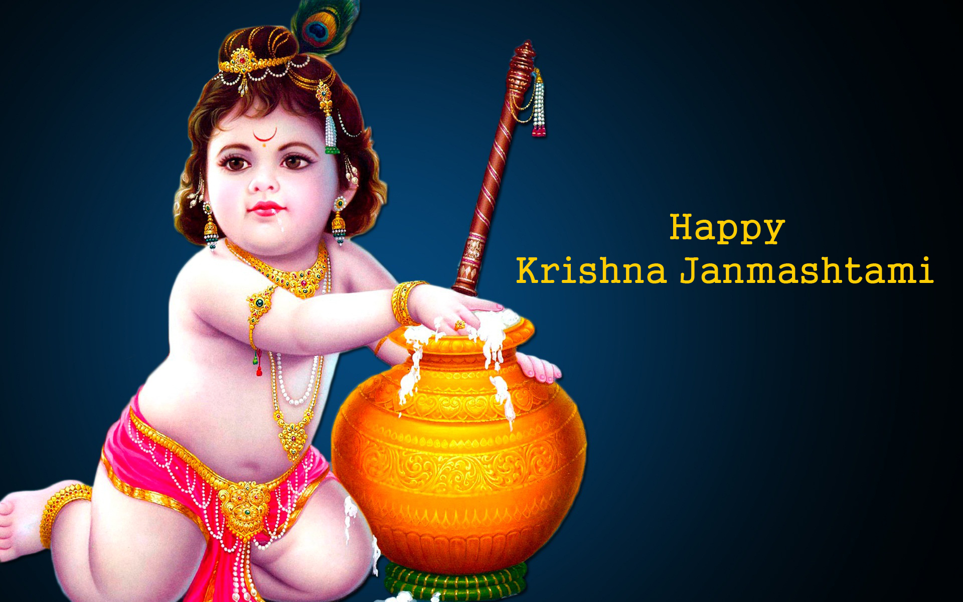 Janamashtami Images Of The Lord Krishna - Happy Krishna Janmashtami 2017 - HD Wallpaper 