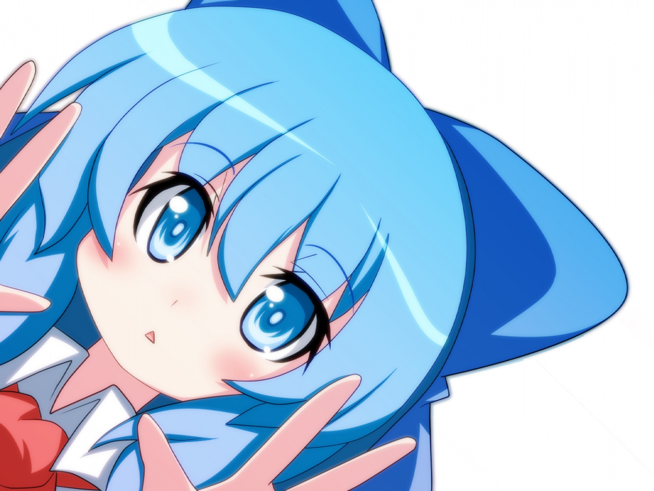 Cirno Kakeru Touhou Wallpaper - Cute Anime Girl With Long Bangs - HD Wallpaper 