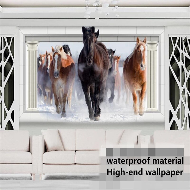 3d Effect Horse Running - HD Wallpaper 