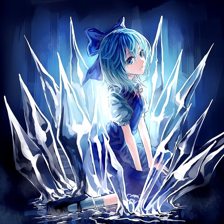 Blue, Bow, Cirno, Ice, Touhou, Wings, Hd Wallpaper - Touhou Арты - HD Wallpaper 
