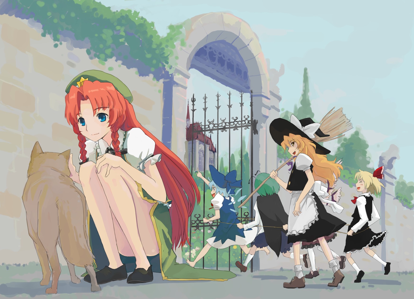 Touhou Cirno Wallpaper - Cirno And Meiling - HD Wallpaper 