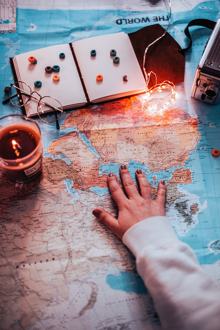 Map, Camera, World, Glasses, Africa, Asia, Europe, - HD Wallpaper 