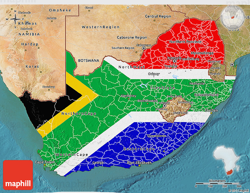 South Africa Satellite Map - HD Wallpaper 