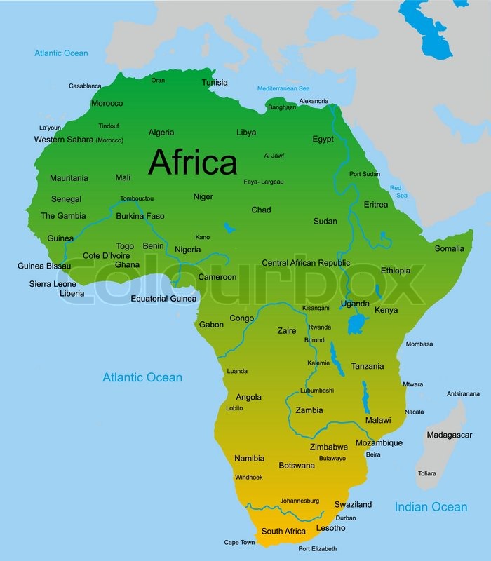 Map Of Africa With Flag - HD Wallpaper 