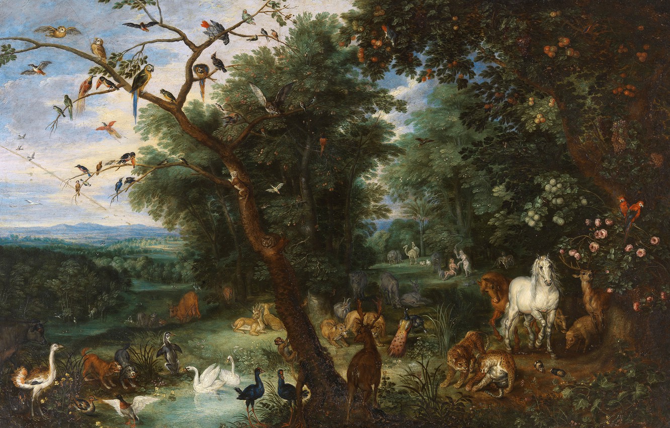 Photo Wallpaper Picture, Mythology, Jan Brueghel The - Jan Brueghel Garden Of Eden - HD Wallpaper 