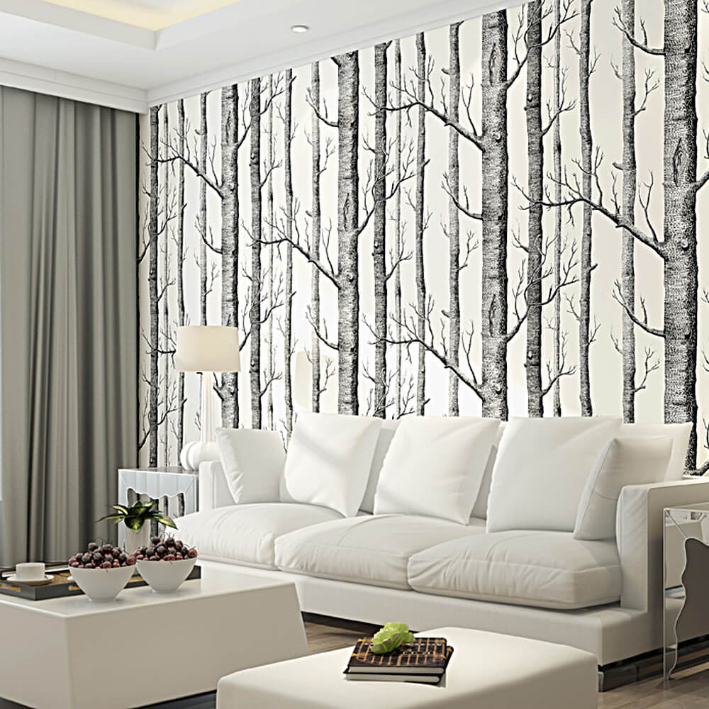 Simple Forest Wallpaper Bedroom - HD Wallpaper 