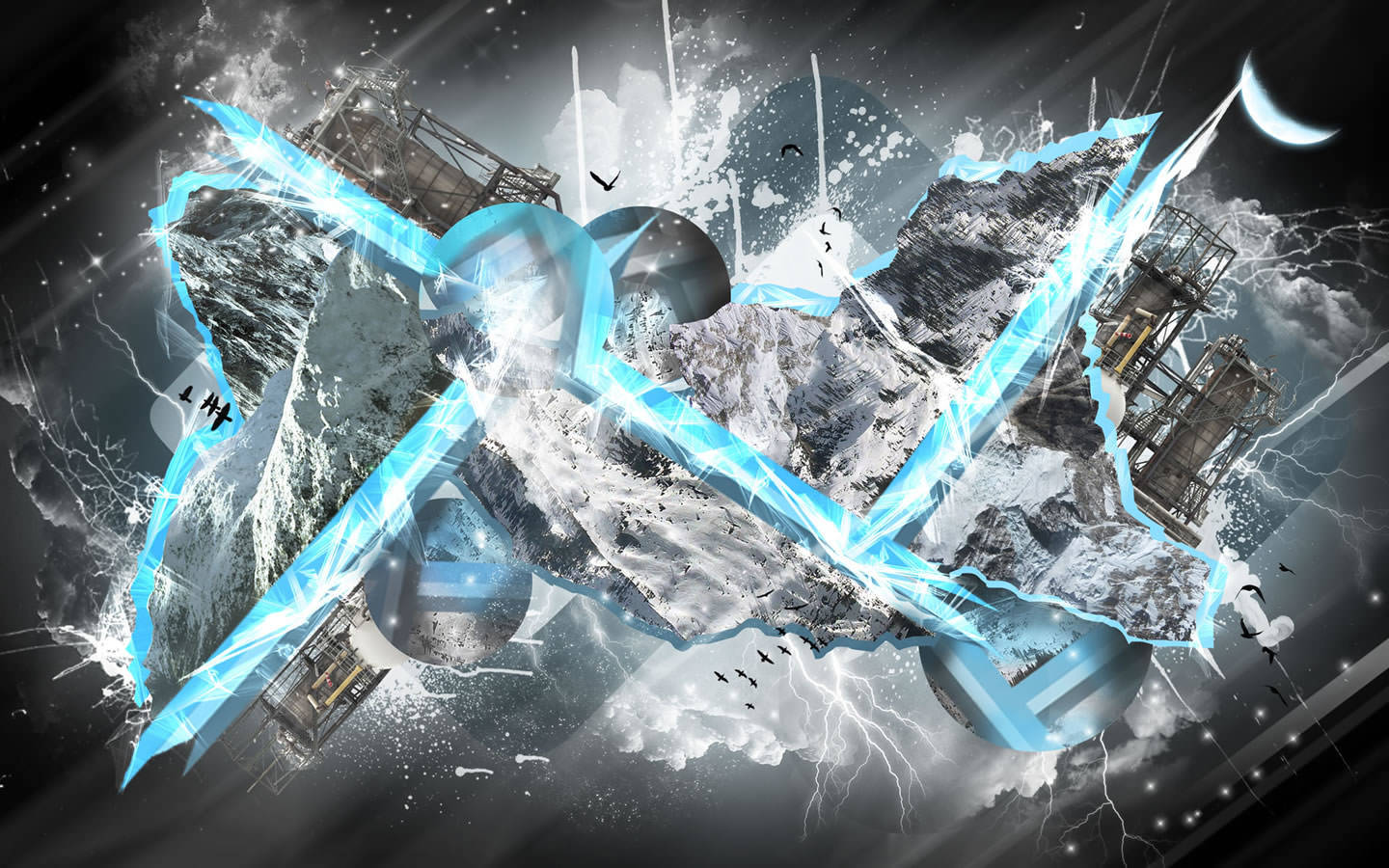 Black And White Abstract - HD Wallpaper 