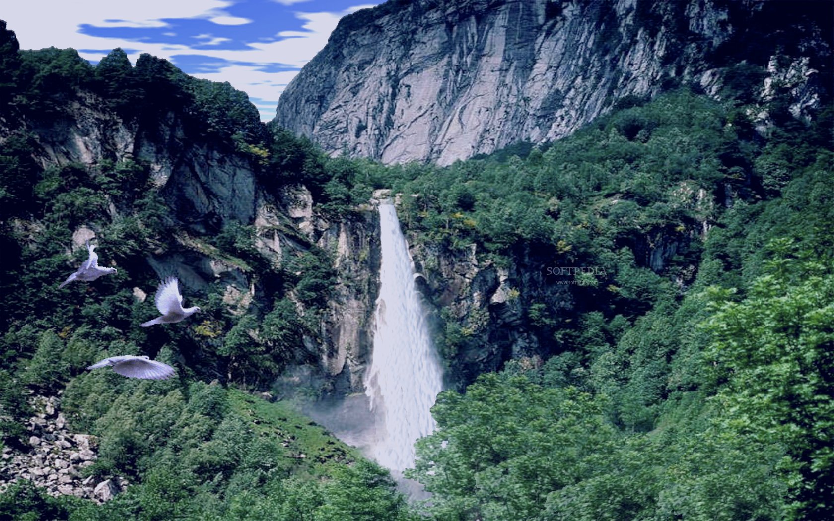 Mountain Waterfall - 1680x1050 Wallpaper Mountain Waterfall - 1680x1050 Wallpaper
