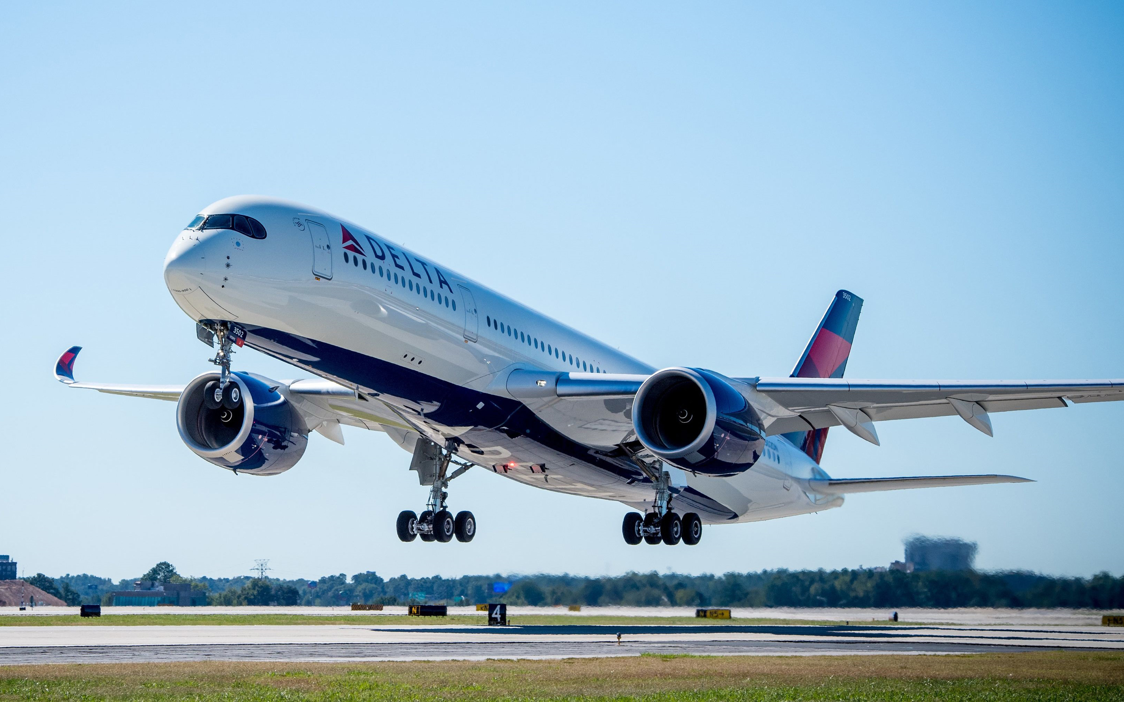 Airbus A350-900, 4k, Passenger Plane, Delta Air Lines, - Delta A350 - HD Wallpaper 