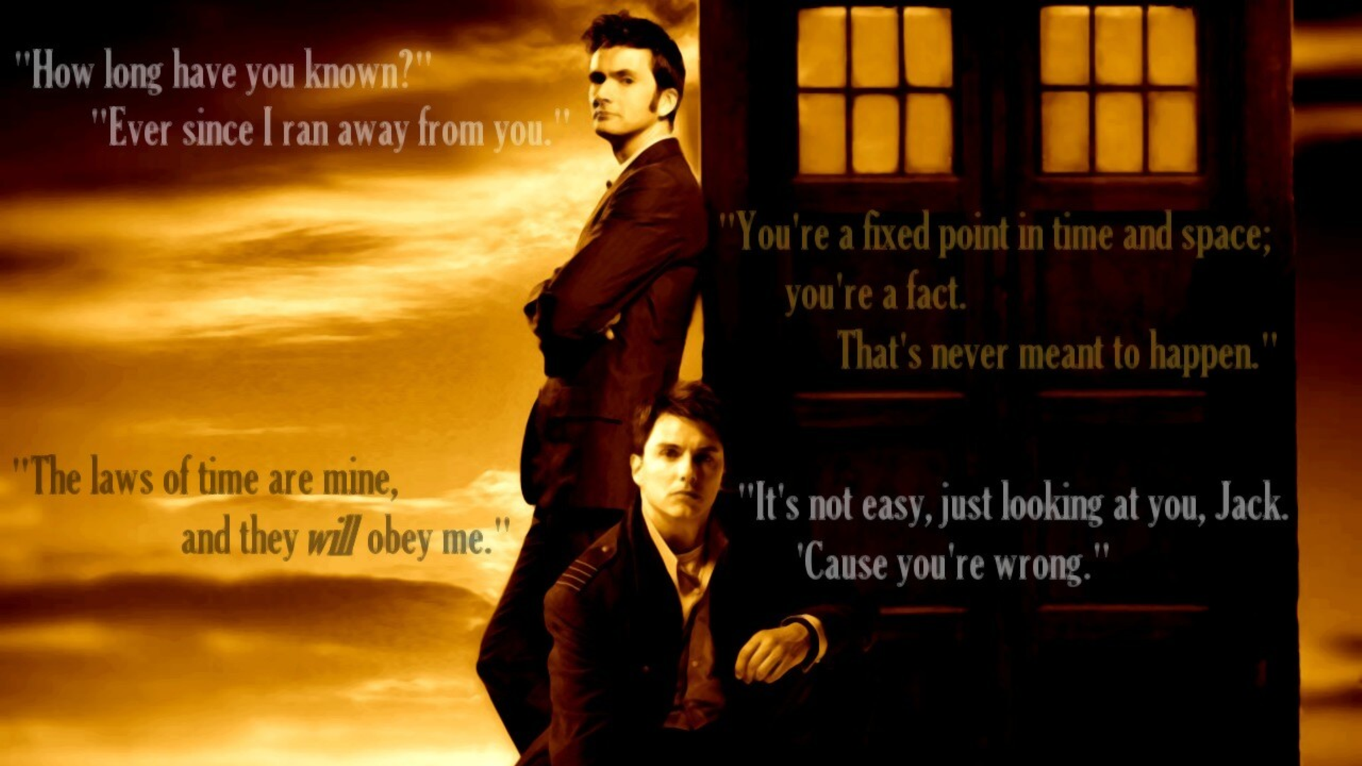 10th Doctor And Captain Jack - HD Wallpaper 