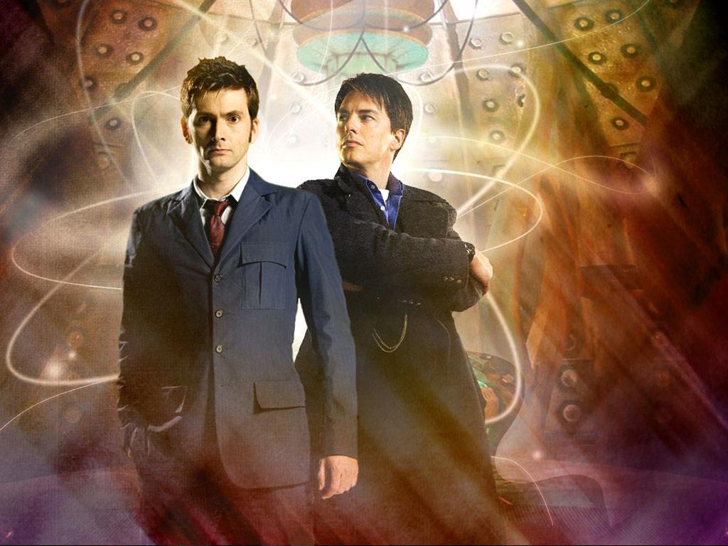 Doctor Who Wallpaper 10th Doctor - 10th Doctor And Captain Jack - HD Wallpaper 